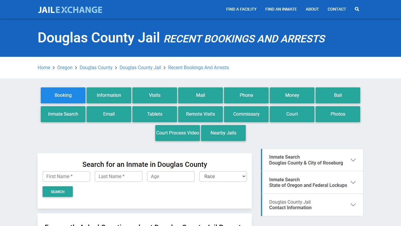 Douglas County Jail Recent Bookings And Arrests - Jail Exchange